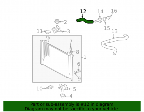 Lower cooling hose for Toyota Prius 2009-2010