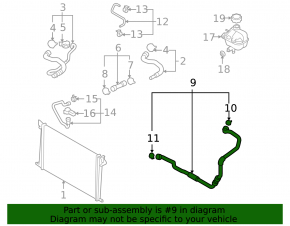 Lower cooling pipe Mini Cooper R56 R58 07-15 1.6T