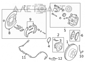 Caliper assembly rear right Nissan Altima 19-25 fwd