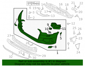 Bare front bumper Audi A6 C8 19 - under park assist