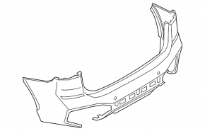 Bare rear bumper for BMW X1 F48 16-22 with parking sensors, M-Sport