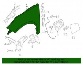 Front right wing BMW i3 14-20 REX graphite B79