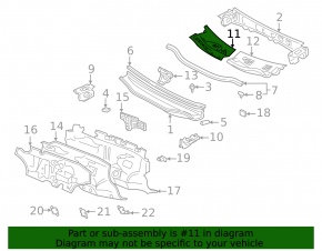 Left windshield wiper grille plastic Lexus RX300 98-03