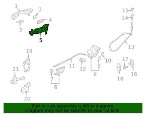Rear left door handle mechanism for Lexus ES250 ES300h ES350 19-26