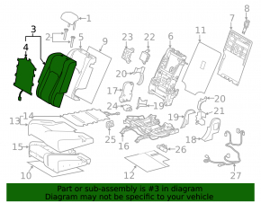 Rear row of seats 2 row right Lexus RX350 RX450h 20-22 without airbag, mechanical, black leather