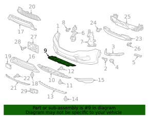 Lower radiator deflector Honda Accord 16-17