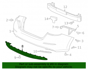 Rear bumper lip Honda Insight 19-22 structure with chrome molding