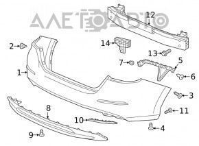 Honda Insight 19-22 rear bumper lip with chrome molding, scratches
