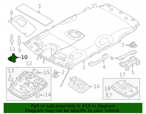 Driver's visor mounting hook Kia Niro 23- gray