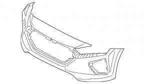Front bumper bare Hyundai Ioniq 20-22 without parking sensors