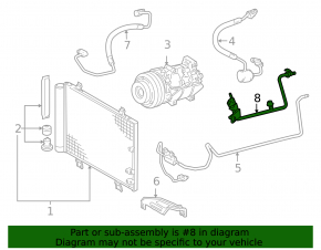 Air conditioner tube compressor-heater second Lexus GS450h 06-11