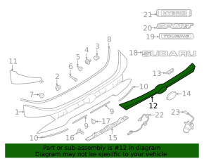 Subaru Forester 25-26 trunk door molding scratches