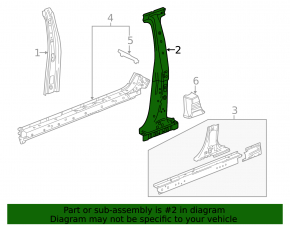 Body pillar central left Chevrolet Trax 15-20