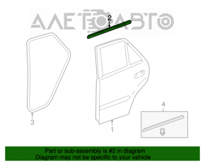 Molding door-glass center rear left Mercedes W164 ML