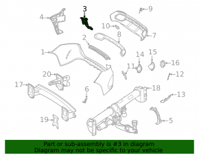 Rear bumper mount under the left light Mercedes W167 GLE 350 450 20-23