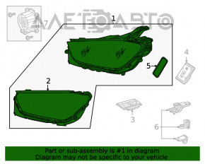 Front left headlight complete Mercedes W167 GLE 350 450 20-22 Multibeam LED with seal