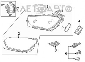 Front left headlight complete Mercedes W167 GLE 350 450 20-22 Multibeam LED with seal
