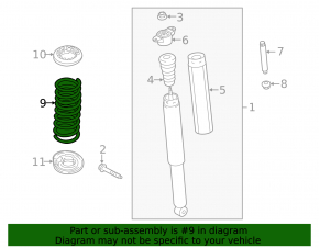 Rear left spring Ford Escape MK3 13-19, yellow stiffness
