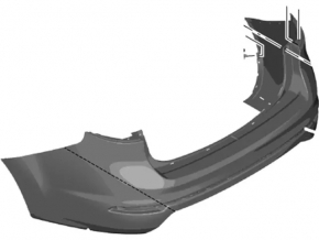 Rear bumper bare Ford Fiesta 14-19 rest 4d
