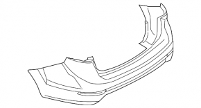 Rear bumper bare Ford Fiesta 14-19 rest 4d