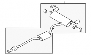 Lincoln MKC 15-16 2.3T Exhaust Pipe w/Catalyst