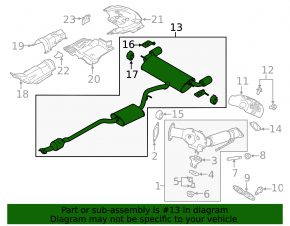 Lincoln MKC 15-16 2.3T Exhaust Pipe w/Catalyst