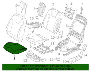 Passenger seat Ford Focus mk3 15-18 without airbag, mechanical, cloth black
