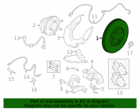 Front left brake disc for Jaguar F-Pace 21-25 325/30mm