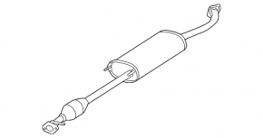 Exhaust line middle part Toyota Highlander 08-13