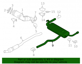 Rear muffler with barrel BMW X2 F39 18-23 B46 AWD with damper