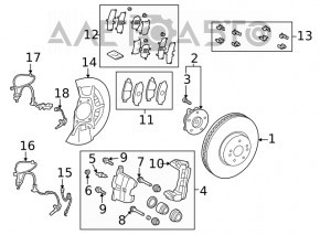 Front left Toyota Camry v70 18-24 caliper bracket guide, short