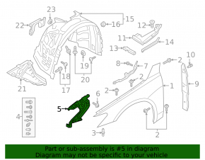 Front left wing bracket Audi A6 C8 19- front