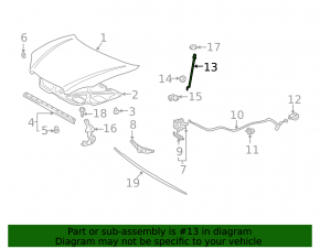 Toyota Corolla E12 02-08 5D 3D Hood Support