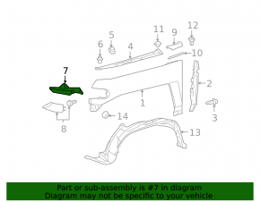 Front left fender bracket for Toyota FJ Cruiser 2007-2014