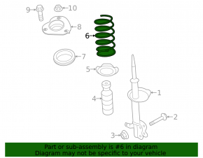 Front left spring Nissan Altima 13-18 stiffness white 2 red