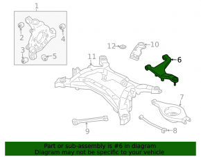 Upper rear left control arm Nissan 350z