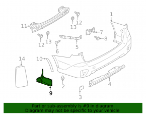 Rear bumper liner right Subaru Outback 20-