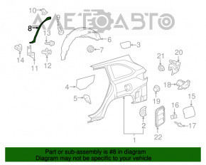 Rear right fender seal for Toyota Highlander 14-19