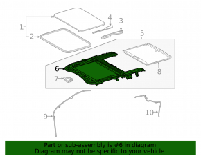 Sunroof mechanism frame Lexus CT200h 11-17