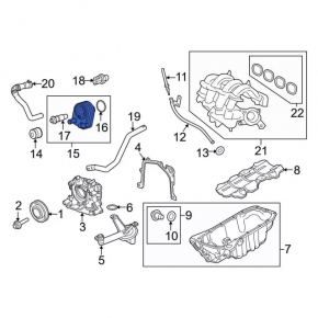 Oil cooler for Ford Fiesta 11-19 1.6 engine