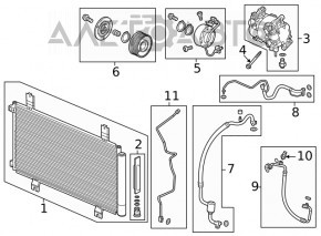 Air conditioner radiator condenser Honda Civic XI FE/FL 22- 1.5T