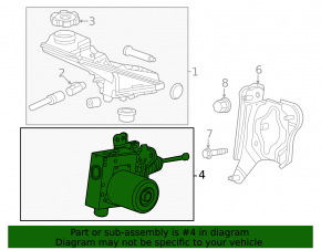 ABS complete with Chevrolet Equinox 23-24 brake master cylinder with bracket and cover