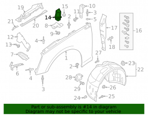 Front right wing plug Audi A5 F5 17-