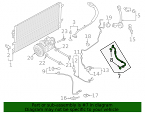 Air conditioning tube condenser-compressor second Porsche Macan 15-18 3.0T, 3.6T