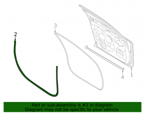 Front left door seal for Porsche Taycan 20-26