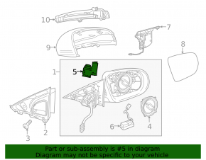 Mercedes GLC 16-22 right side mirror motor housing adjustment