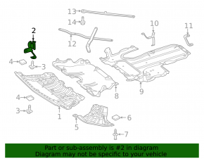 Left metal bracket for the front bumper central protection for Mercedes W213 E 17-20