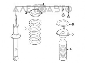 Shock absorber strut assembly front left Infiniti Q50 14- RWD torn boot