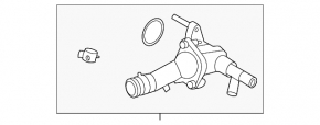 Thermostat housing assembly for Hyundai Sonata 20-26 HEV, 2 parts, metal