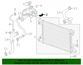 Upper left radiator mount for Chevrolet Volt 11-15 (rubber + metal)